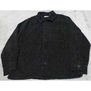 Madewell Jacket Men's Medium Black Fleece Button Up Long Sleeve Outdoor